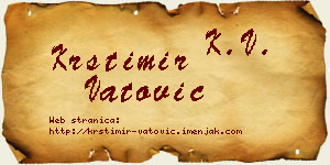 Krstimir Vatović vizit kartica